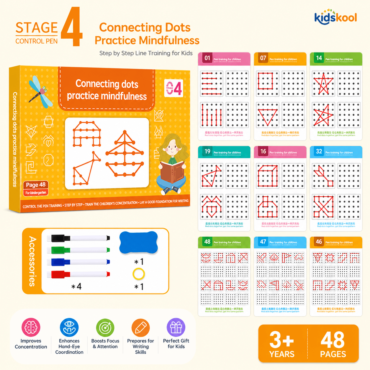 Orange Pen Tracing Book for Kids Connecting Dots Practice Tracing Book 48 Pages Nepal for kids in Nepal